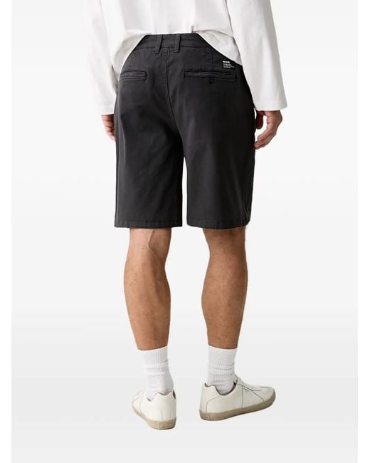 Hurley Black Logo-Patch Chino Shorts for men