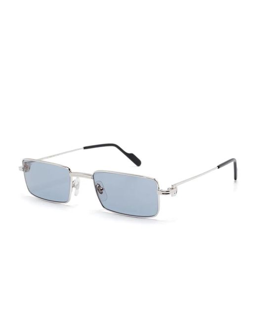 Cartier Blue Rectangle-Frame Sunglasses