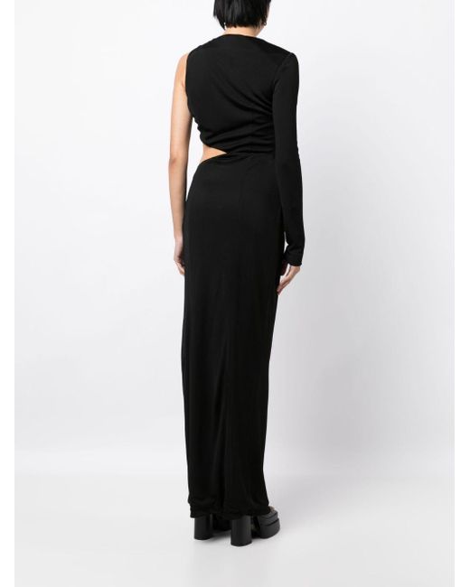 Galvan Asymmetrische Maxi-jurk in het Black