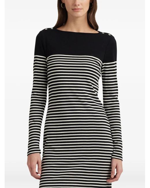 Ralph Lauren Black Striped-Pattern Dress
