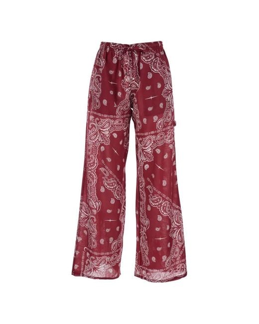 VENUJA Red Bandana-Print Drawstring Trousers