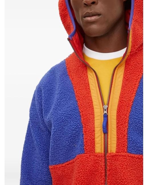 Columbia Blue Colour-Block Hooded Fleece for men