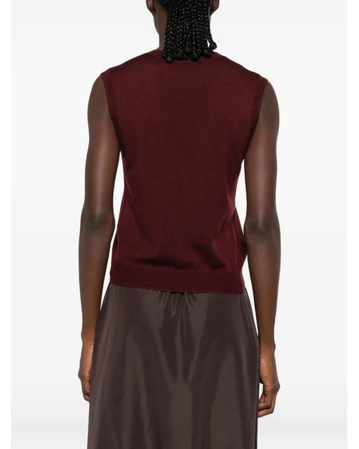 A.P.C. Purple V-Neck Knitted Top