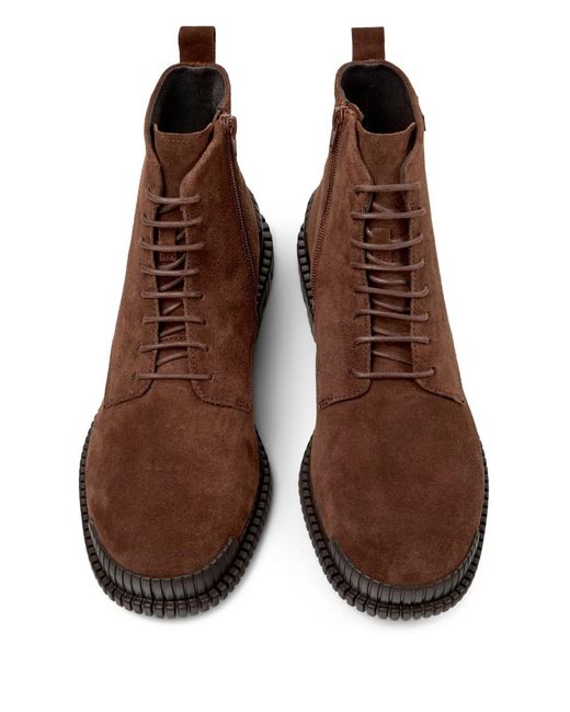 Camper Brown Laces Zip-Up Ankle Boots for men