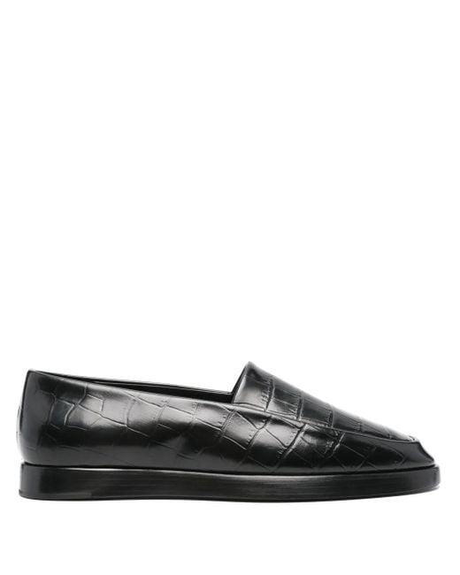 Fear Of God Black Crocodile-Embossed Loafers for men