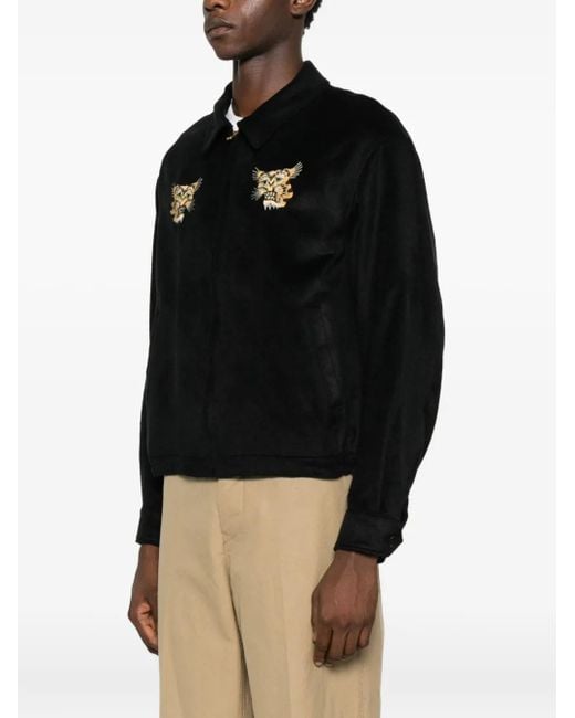 Visvim Black Embroidered Blouson Jacket for men