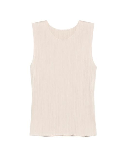 Pleats Please Issey Miyake Natural Pleated Top