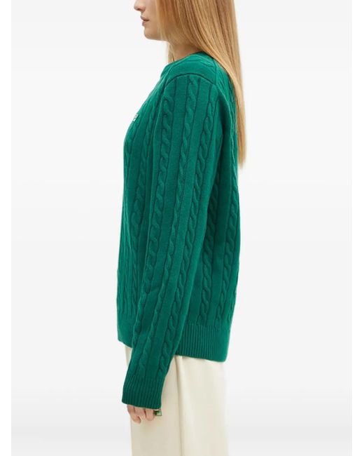 Fila Green Cable-Knit Logo Sweater