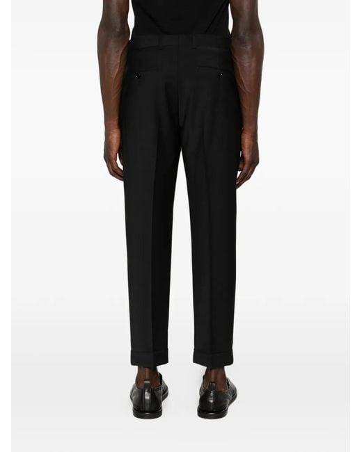 BE ABLE Black Pleated Turn-Up Trousers for men