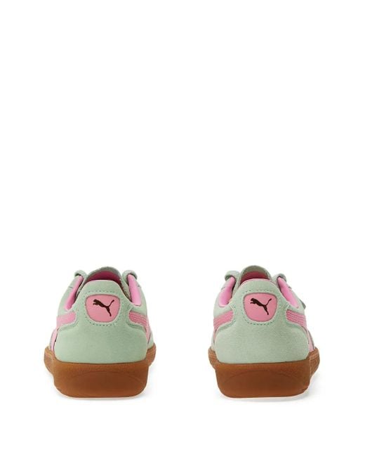 PUMA Green Palermo Suede Lace-Up Sneakers for men