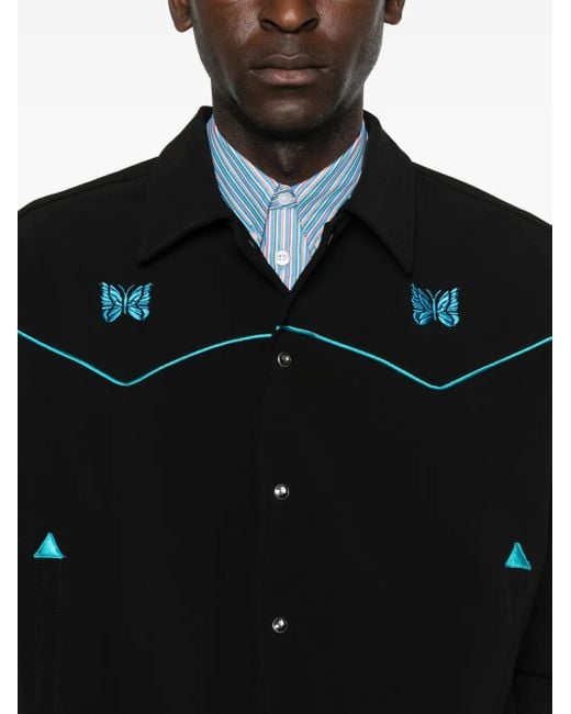 メンズ Needles Butterfly-appliqué Jacket Black