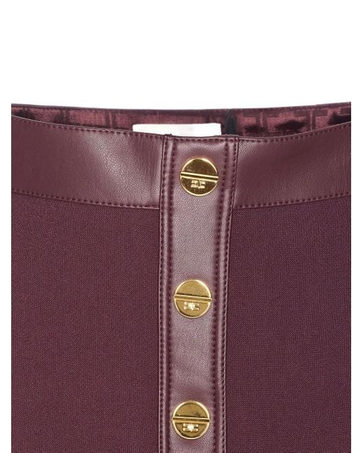 Elisabetta Franchi Purple Button-Down Mini Skirt