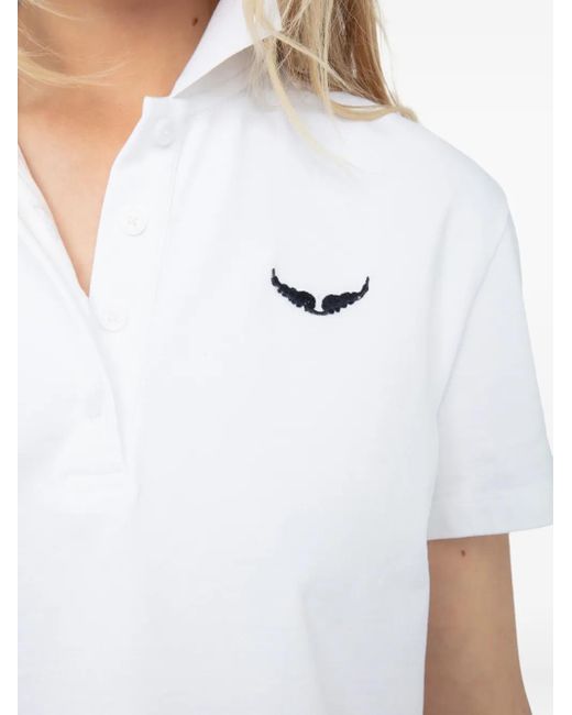 Zadig & Voltaire White Mirta Polo Shirt