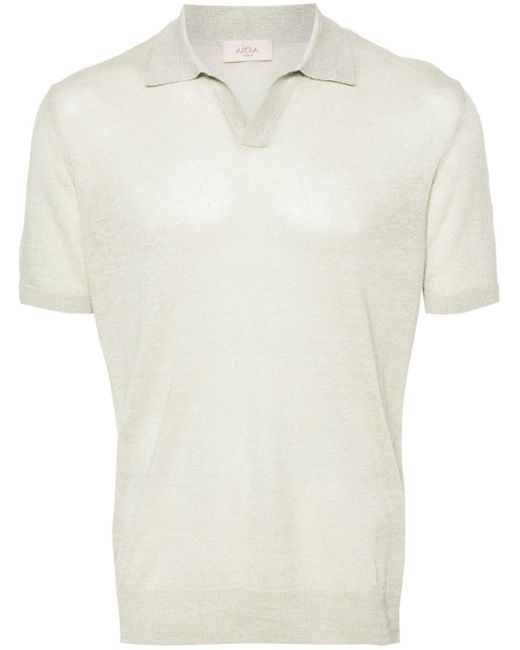 Altea White Split-neck Polo Shirt for men