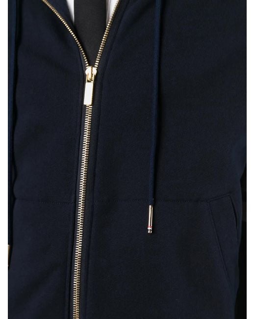 Thom Browne Kapuzensweatshirt Aus Baumwolle Mit Zipper in Blue für Herren