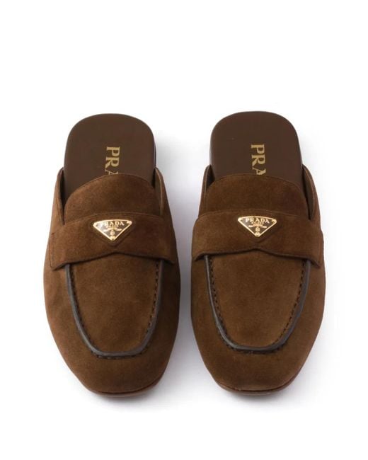 Prada Brown Mules Aus Wildleder