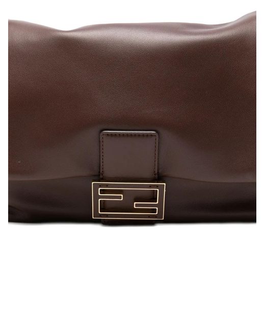 Fendi Brown Mamma Baguette Medium Leather Handbag