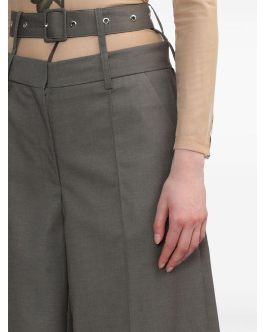 ROKH Gray Cut-out Cropped Trousers
