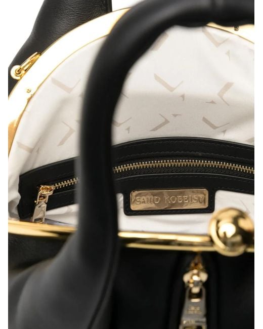 Saiid Kobeisy レザーハンドバッグ Black