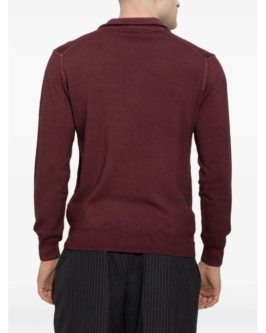 Etro Purple Quarter-Zip Wool Sweater for men