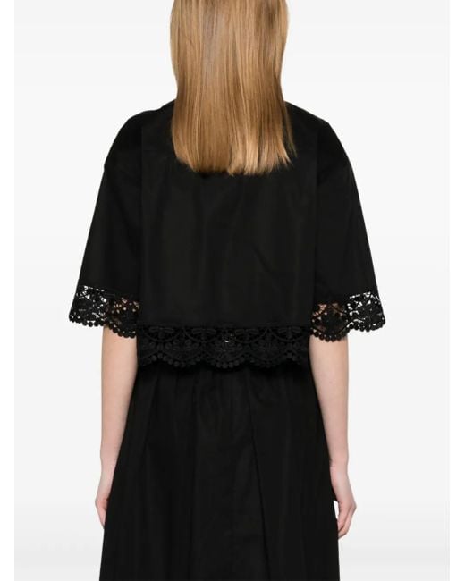 Twinset レーストリム シャツ Black
