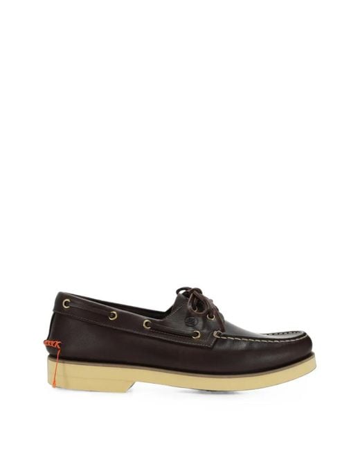 Fortela White X Sperry Leather Boat Shoes for men
