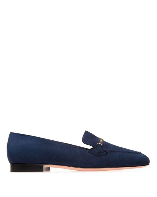 Bally Blue Daily Emblem Leather Loafers
