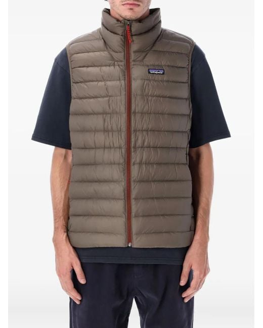 Patagonia Men's Gray Down Sweater Quilted Zip Gilet
