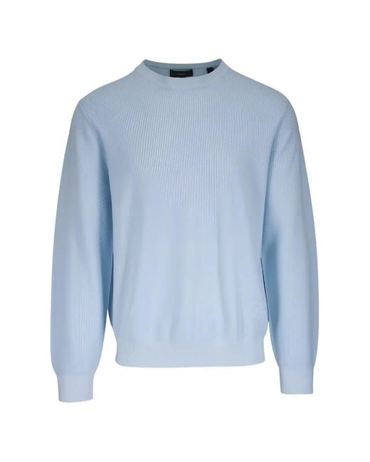 Vince Blue Ribbed-Knit Sweater for men