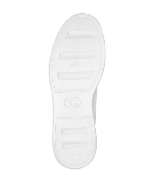 Philipp Plein White Hexagon Panelled Low-Top Sneakers