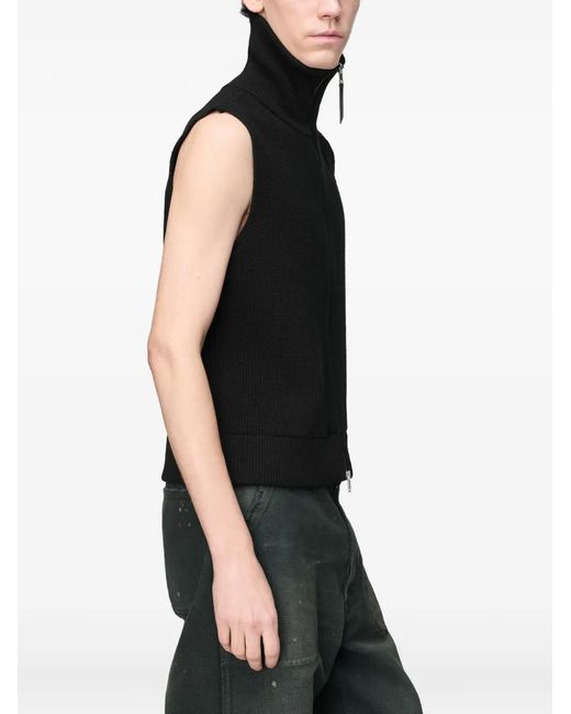Maison Margiela Black Four Stitches Waistcoat for men
