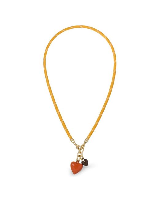 Roxanne Assoulin Multicolor Collier Happy Cord À Pendentif Cœur