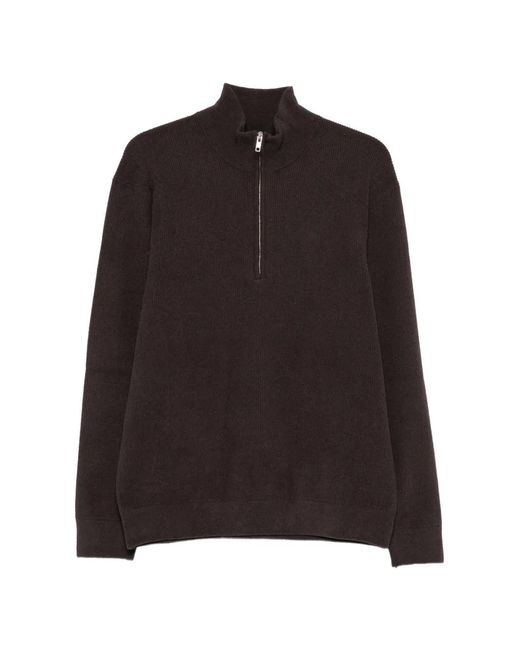 NN07 Black Half-Zip Ribbed Sweater for men