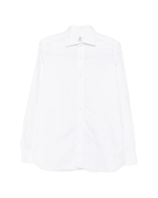 Luigi Borrelli Napoli White Rio Spread-Collar Shirt for men