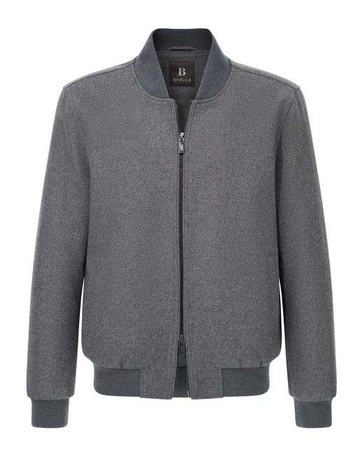 Boggi Gray Wool-Blend Bomber Jacket for men