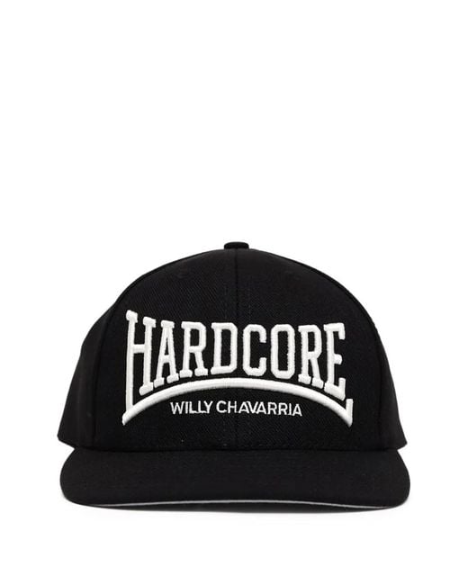 Willy Chavarria Black Logo-Embroidered Baseball Cap for men