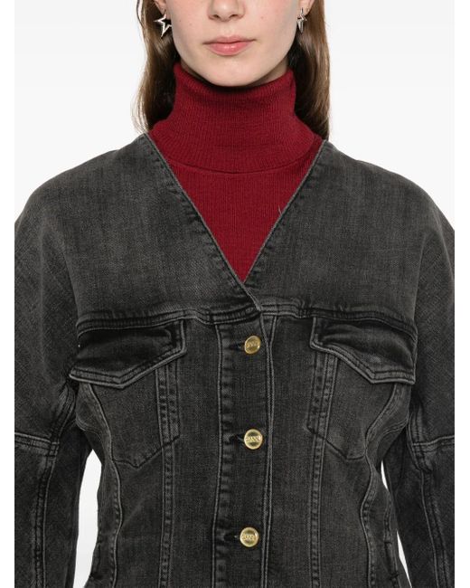 Chaqueta Vaquera Con Efecto Lavado Ganni de color Black