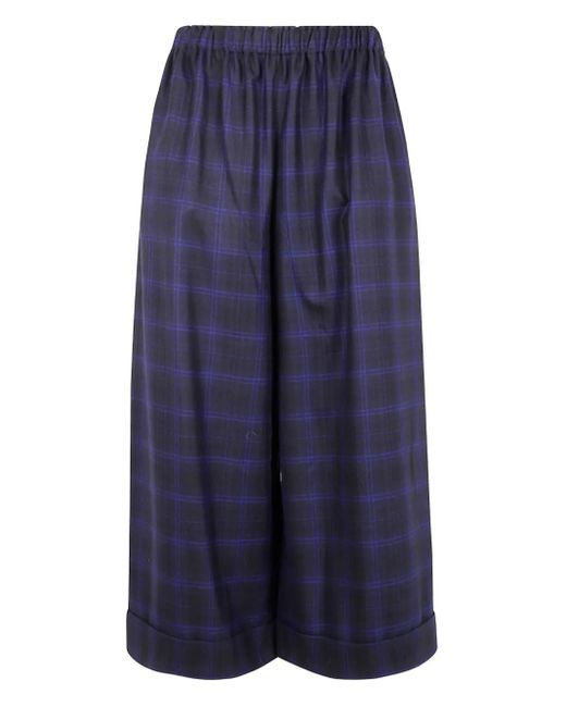 Pantalones capri con motivo de cuadros Daniela Gregis de color Blue