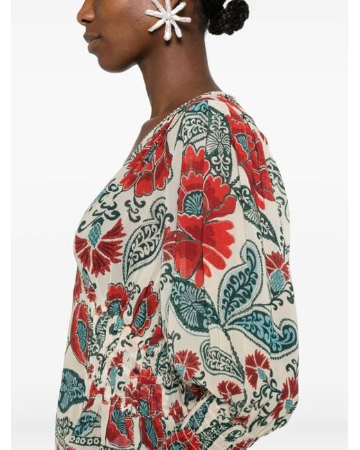 Farm Rio Shirt Met Bloemenprint in het White