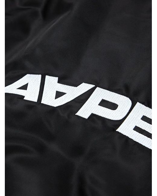 Aape By A Bathing Ape Black Moonface Patch Bomber Jacket for men