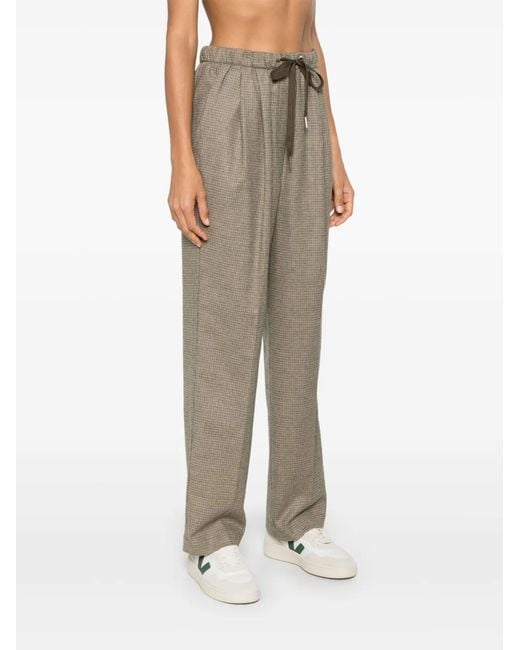Pinko Natural Check-Pattern Trousers