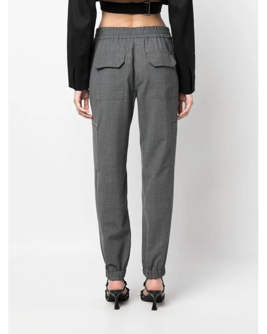 Semicouture Gray Tapered Drawstring Trousers