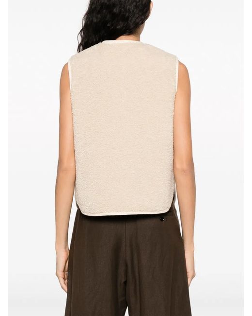Soeur Natural V-Neck Faux-Shearling Vest