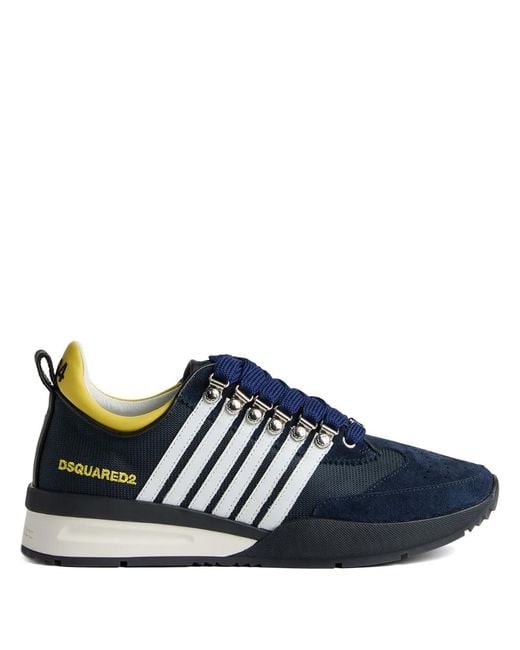 DSquared² Blue Striped Low-Top Sneakers for men