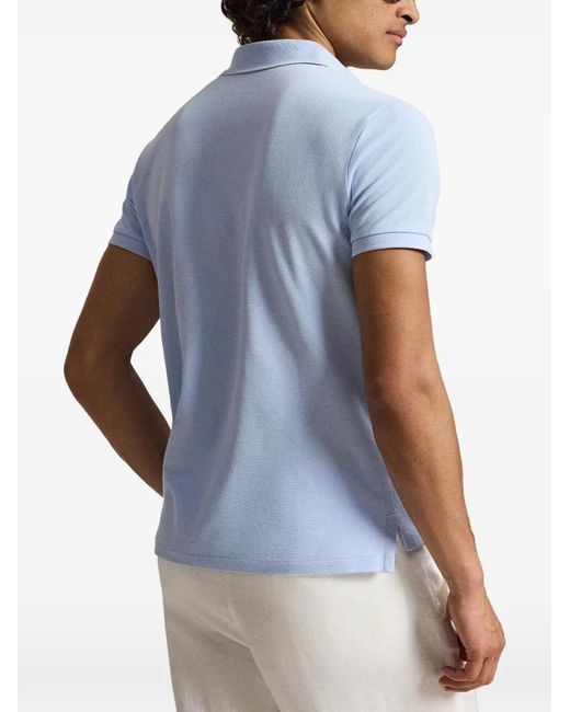 Polo Ralph Lauren Blue Pony Embroidered Mesh Polo Shirt for men