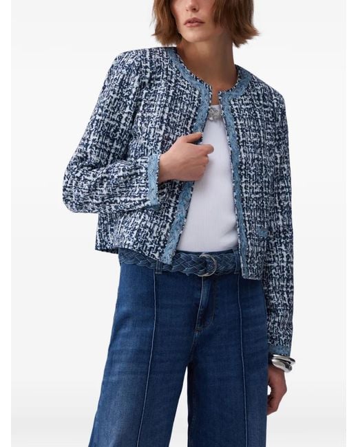 Liu Jo Blue Bouclé Braided Jacket