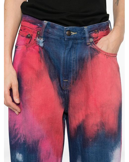 R13 White Tie-Dye Jeans
