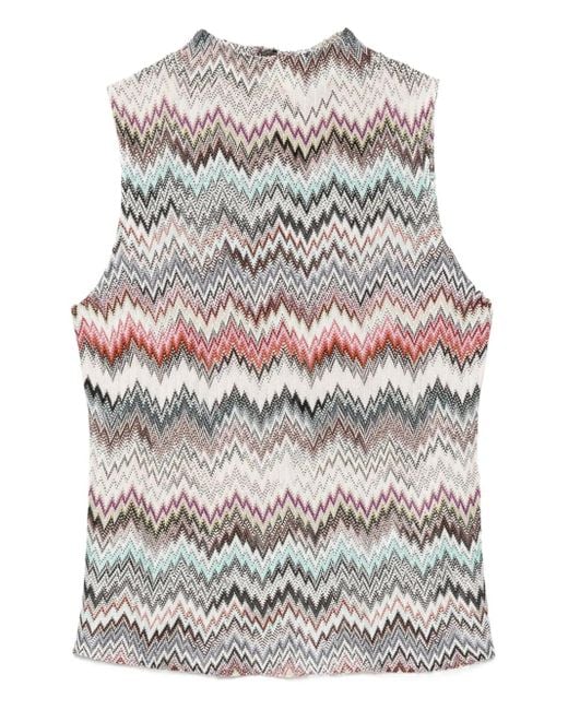 Missoni Gray Zigzag-Knit Tank Top