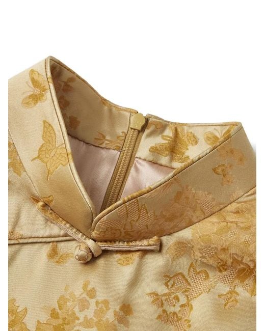Shanghai Tang Metallic Tang Qipao Midi Dress