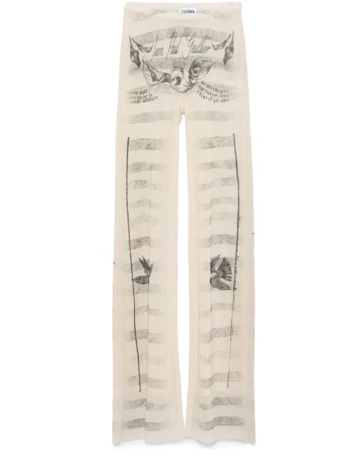 Jean Paul Gaultier The "Tattoo Marinière" Broek in het Natural